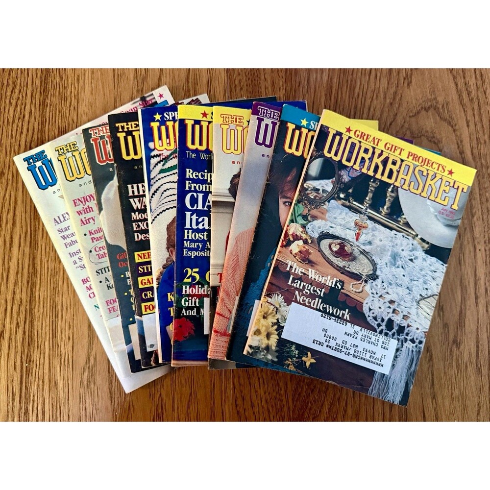 The Workbasket Magazine Lot of 10 Issues Knitting Crochet 1991-92